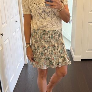 NWOT Veronica Beard Multicolor Floral Mini Skirt 10